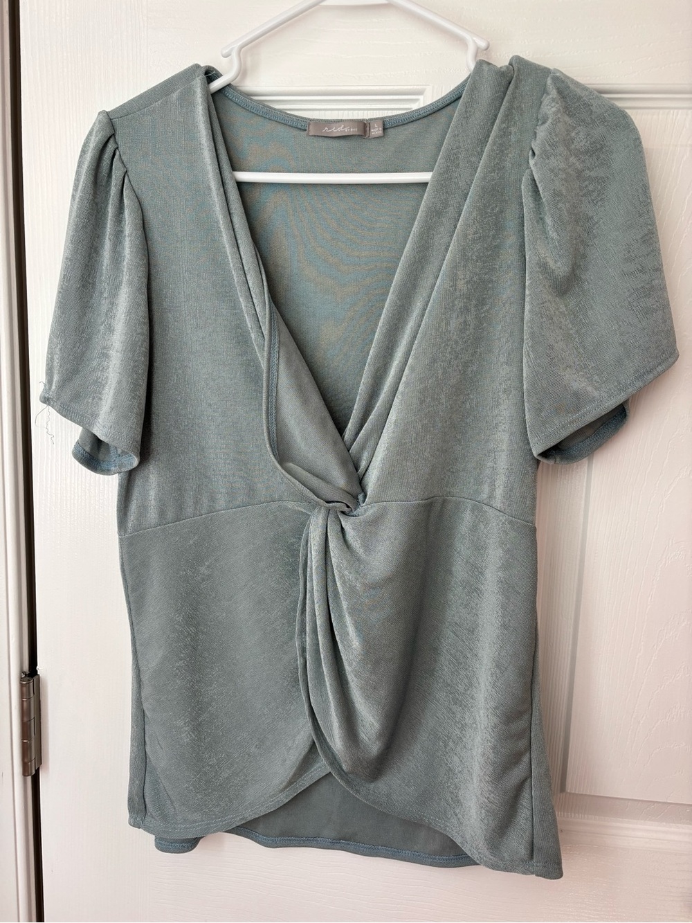 Soft Sage Twist Front Top